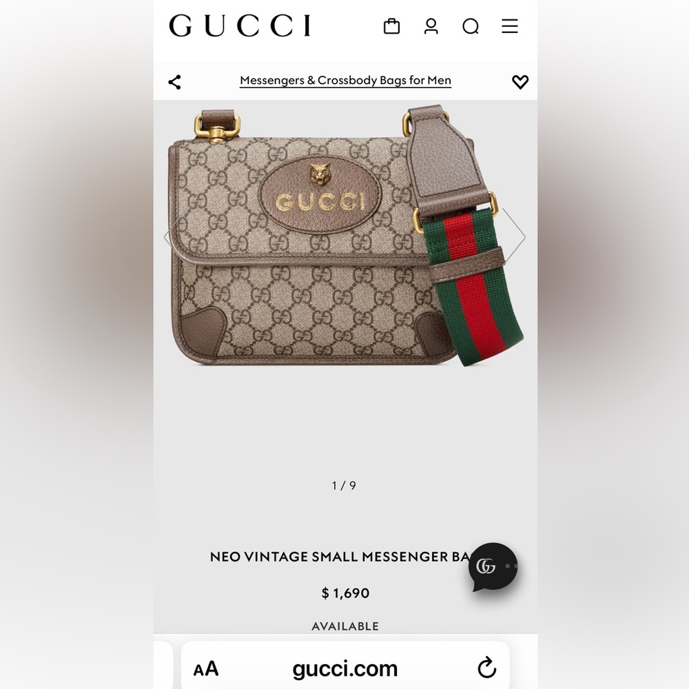 Gucci GG Supreme Neo Vintage Small Messenger Bag